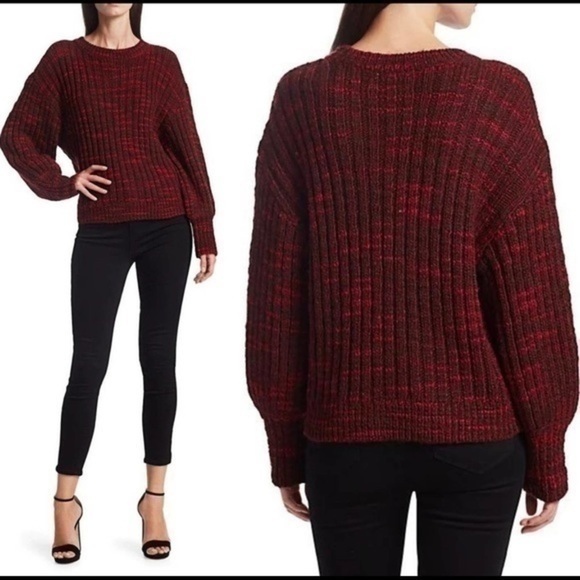Parker Sweaters - NWT Parker Wool Sweater Caims Marled Ruby Red Burgundy Holiday Cozy Medium NEW